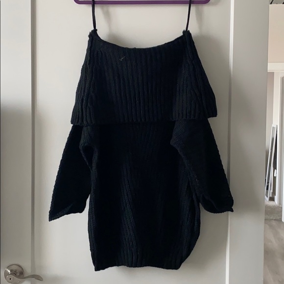 Dresses & Skirts - Black off the shoulder sweater dress